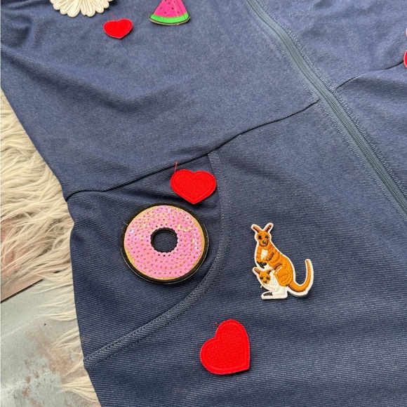 Weissman Navy Patch Jumpsuit – “Girlz Love” Retro Dance Coverall - Picture 2 of 11